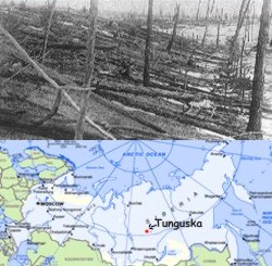 La caída del meteorito de Tunguska en Rusia en 1908