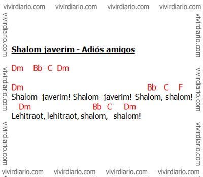 Letra y acordes shalom javerim lehitraot
